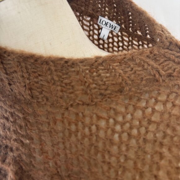 Loewe Women's Brown Knit Letter Puzzle Sweater - Picture 10 of 13